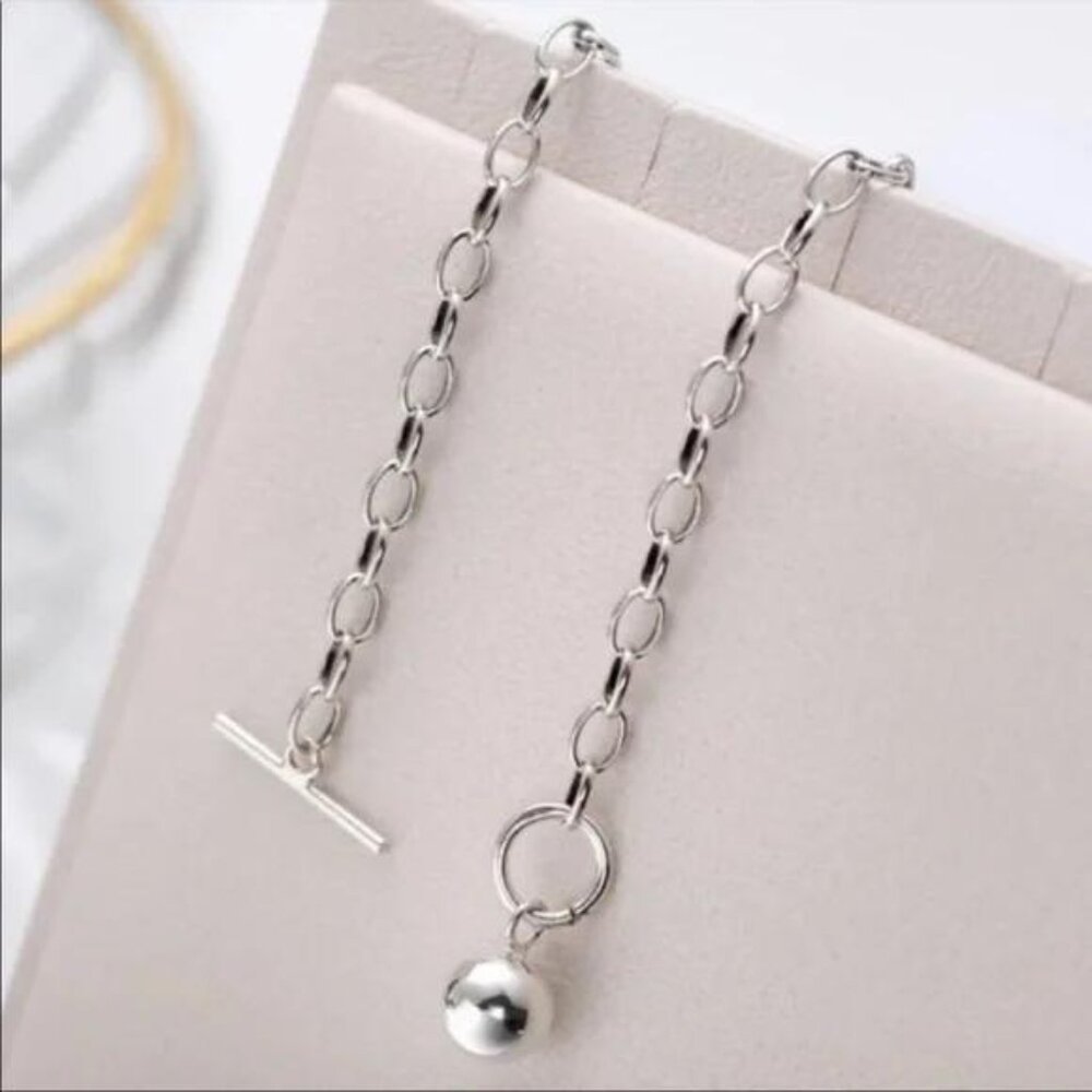 18” NEW 925 STERLING SILVER ROUND BEAD NECKLACE - Picture 3 of 6